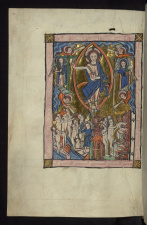 The Last Judgement from the Carrow Psalter (Walters W.34 f30v), with the dead rising on the left hand side. Image Courtesy the Digital Walters.