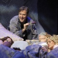 John Lescault (Oberon), Megan Dominy (Peasblossom), Deborah Hazlett (Titania), and Rachel Zampelli (Mustardseed), A Midsummer Night's Dream, directed by Joe Banno, Folger Theatre, 2006. Carol Pratt.