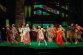 The cast of The Merry Wives of Windsor breaks out in full 1970s dance. Cameron Whitman Photography