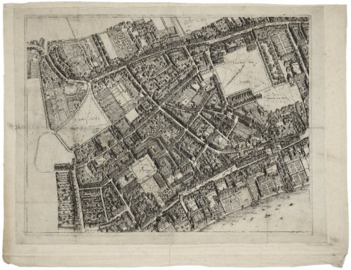 Bird's-Eye Plan of the West End of London, ca. 1660