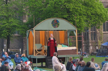 Mary preaching at Marseilles from the 2003 performance of the Digby Mary Magdalene at Toronto by the Poculi Ludique Societas.