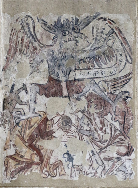 File:Medieval wall painting, St Michael and St Mary, Melbourne, Derbyshire.jpg