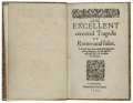 The title page of Romeo and Juliet printed in the 1597 First Quarto. STC 22322.