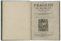 The title page of Hamlet printed in the 1637 Fifth Quarto. STC 22279 copy 1.