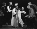 Howard Stregack (Ratcliffe), Stephen Earnhart (Grey), Michael Tolaydo (Richard), James Brown-Orleans (King Edward IV), Gerald Gough (Buckingham), Phil Sawicki (Derby), John Daniel (Catesby), Richard III, directed by Timothy Douglas, Folger Theatre co-produced with Travelling Shakespeare Company, 1995. Julie Ainsworth.