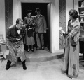 Ian Price (Elyot Chase), Lucy Symons (Sibyl Chase), Steve Cramer (Victor Prynne), and Catherine Flye (Amanda Prynne), Private Lives, by Noel Coward, directed by Pat Carroll, Folger Theatre co-produced with Interact Theatre Company, 1995. Julie Ainsworth.